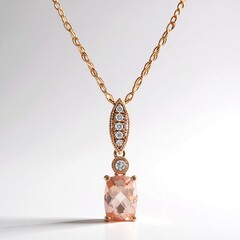 Collana in oro con Morganite AAA