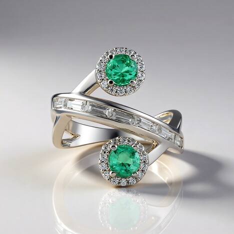 Bague en argent et Emeraude de Russie (de Melo)