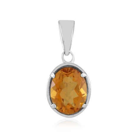 Oranger Quarz-Silberanhänger