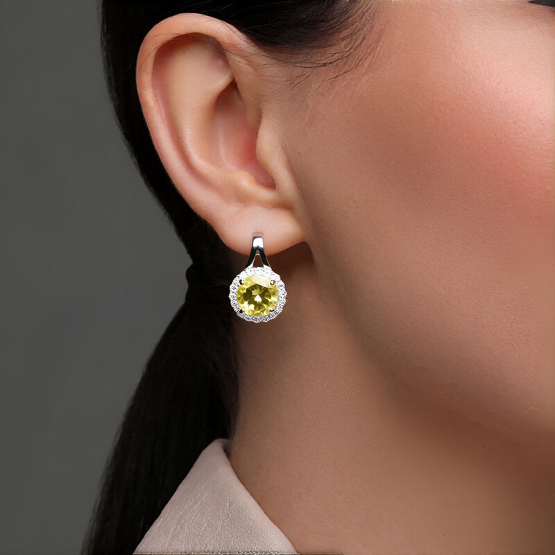 Lemon Citrine Silver Earrings