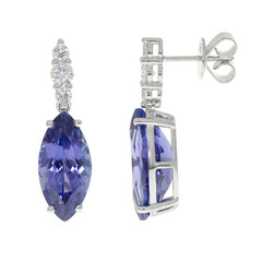 Pendientes en oro con Tanzanita AAA (CIRARI)