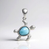 Larimar Silver Pendant