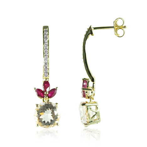 Brasilianischer Morganit-Goldohrringe (de Melo)