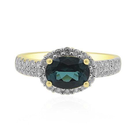 Brasilianischer Indigolith-Goldring