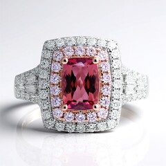 Anello in oro con Tormalina Rosa Brasiliana