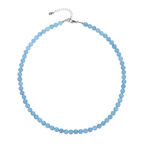 Zilveren halsketting met aquamarijnstenen