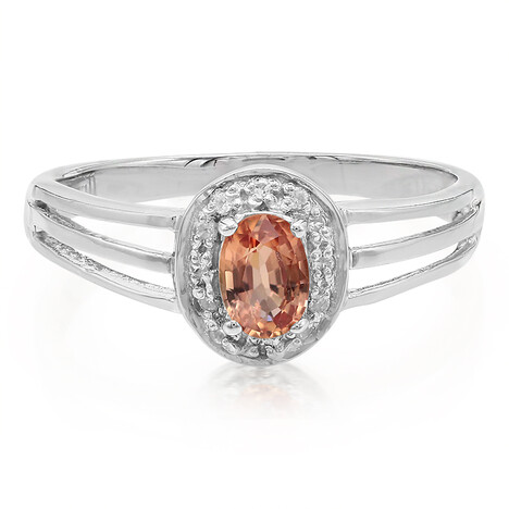 Padparadscha Sapphire Silver Ring