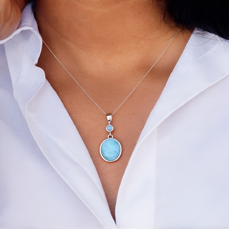 Larimar-Silberanhänger