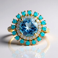 Anello in oro con Topazio Blu Svizzero (CIRARI)