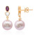 Pendientes en oro con Perla Ming rosa (TPC)