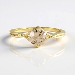 Anello in oro con Diamante Champagne I2