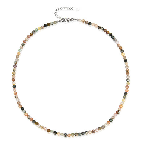 Meeres-Jaspis-Silberhalskette