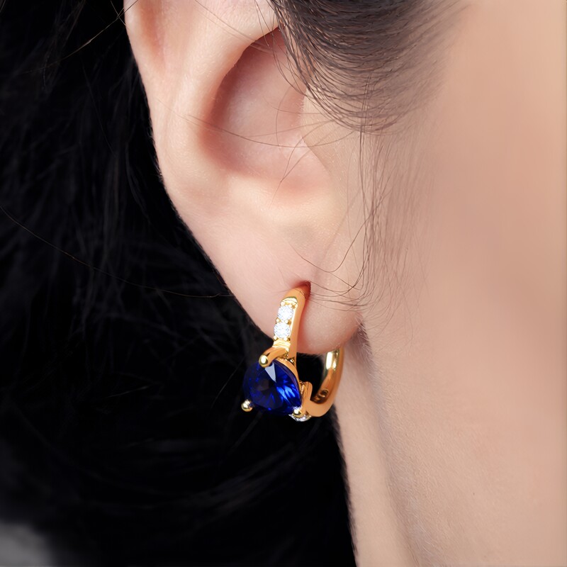 10K AAA Tanzanite Gold Earrings