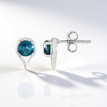 Boucles d'oreilles en argent et Kyanite bleu pétrole