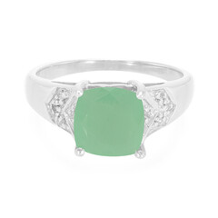 Anello in argento con Calcedonio Verde