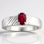 Zilveren ring met een AAA Braziliaanse Rubelliet