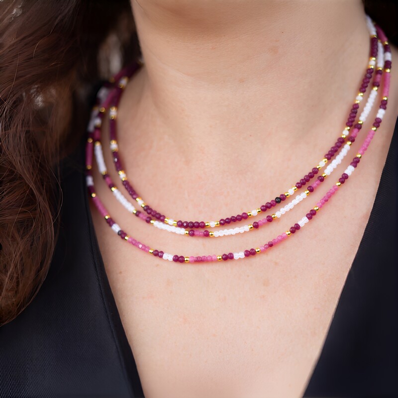 Edelstein-Silberhalskette (Riya)