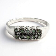 Anello placcato in platino con Diamante Fancy