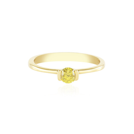 Gelber I2 Brillant-Silberring