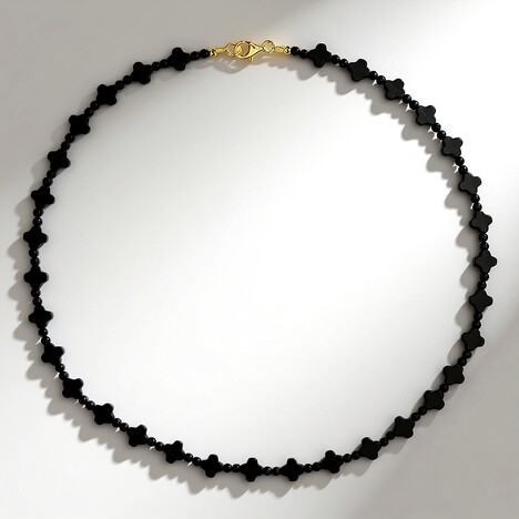 Collier en argent et Obsidienne
