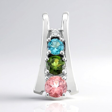 Ciondolo in argento con Tormalina Rosa Brasiliana (Pallanova)