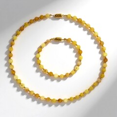 Parure en argent et Opale jaune (Riya)