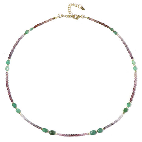 Zilveren halsketting met spinelstenen (Riya)