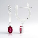 Boucles d'oreilles en argent et Rubellite AAA du Brésil