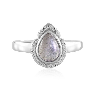 Anello in argento con Labradorite rosa Maniry
