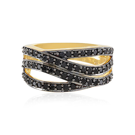 Zilveren ring met zwarte spinelstenen