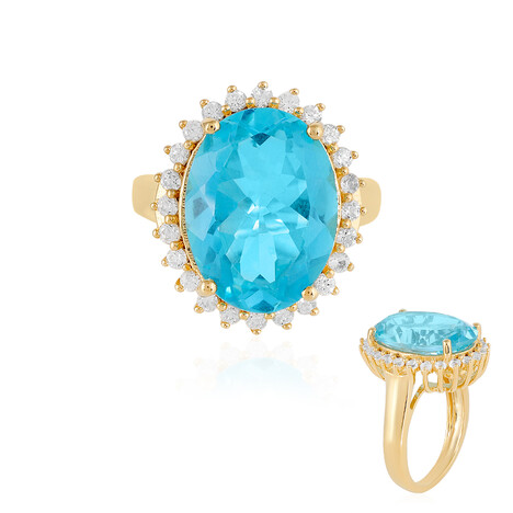 Anillo en plata con Topacio color Paraiba