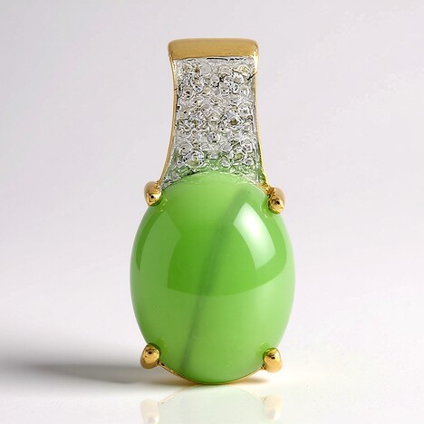 Pendentif en argent et Chrysoprase impériale