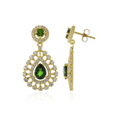 Boucles d'oreilles en argent et Diopside de Russie