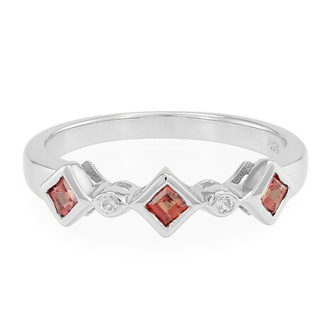 Abendroter Rubin-Silberring