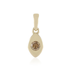 Solitaire Collana Con Ciondolo Cubo Rotondo In Argento 925 E Zirconi, Placcato Oro 14K - Eleganza Quotidiana