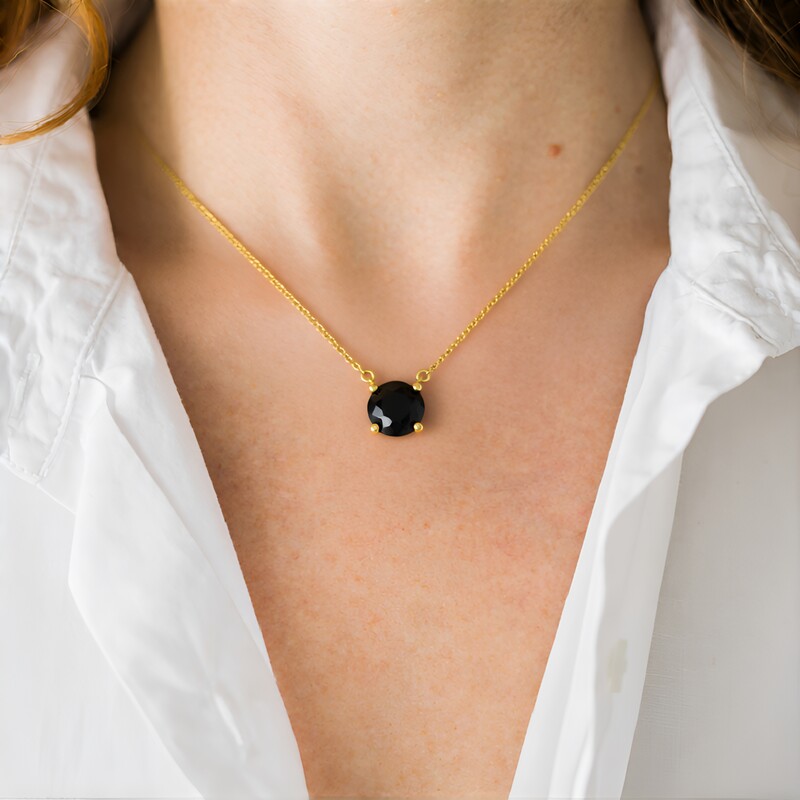 Schwarzer Diamant-Goldcollier (de Melo)