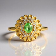 Anello in argento con Tsavorite della Tanzania