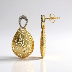 Orecchini in argento con Diamante Champagne I2