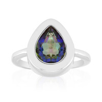 Zilveren ring met een blauwe mystieke kwarts