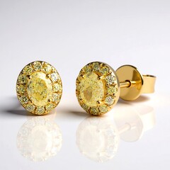 Boucles d'oreilles en or et Diamant SI2 jaune (CIRARI)