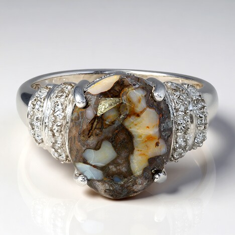 Bague en argent et Quartz Dinosaure