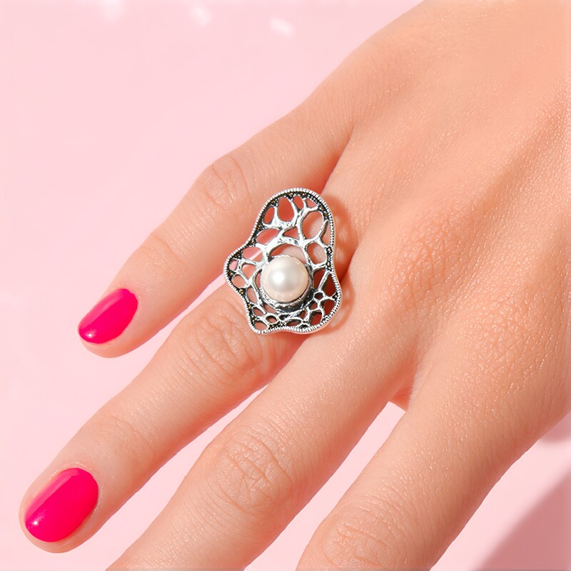 Anillo en plata con Perla Freshwater (Annette classic)