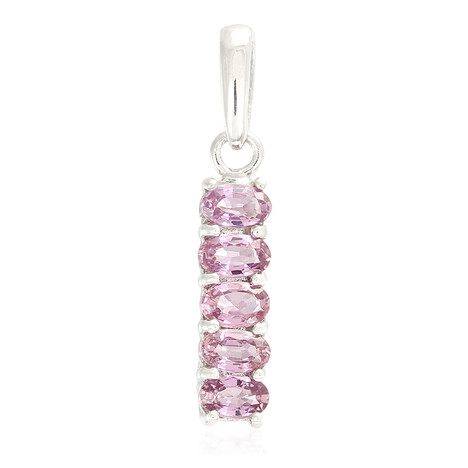 Nicht erhitzter Purpurfarbener Ceylon-Saphir-Silberanhänger