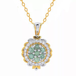 Zilveren halsketting met Groene fluor apatieten (Gems en Vogue)