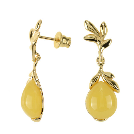 Baltischer Bernstein-Silberohrringe (dagen)