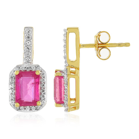 Orecchini in argento con Zaffiro Rosa del Madagascar