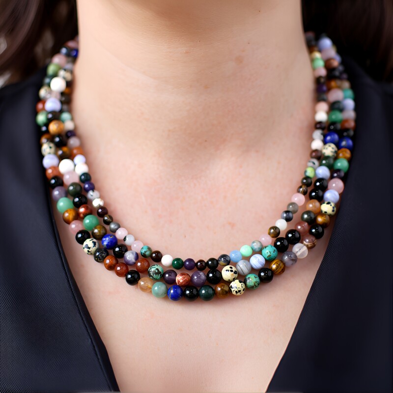 Edelstein-Silberhalskette