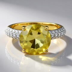 Anello in argento con Citrino Limone (Adela Silber)