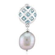 Pendentif en argent et Perle de culture d'eau douce argentée (TPC)