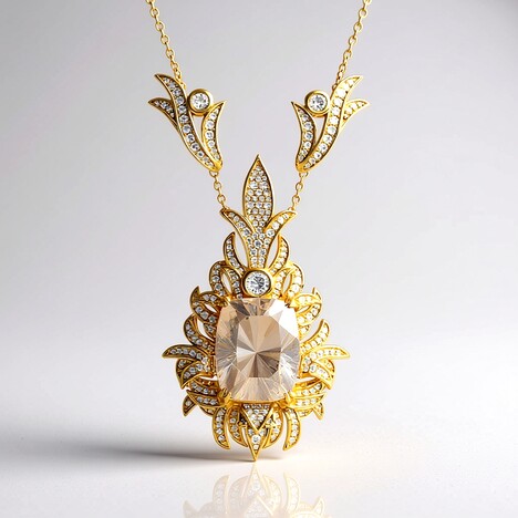 Collana in oro con Cerussite dalla Namibia (de Melo)